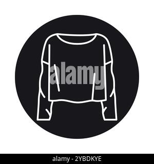 Langarm-T-Shirt Linie schwarz Symbol. Signieren Sie für Webseite, mobile App, Schaltfläche, Logo. Schaltfläche Vektorisoliert. Bearbeitbare Kontur. Stock Vektor