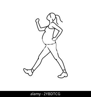 Vogel-Hund-Pose für schwangere Frauen Line Icon. Übungen für Schwangere. Vektorisoliertes Element. Bearbeitbare Kontur. Stock Vektor