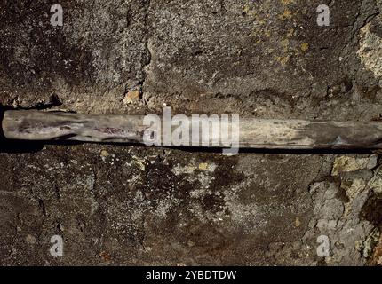 Eine originale römische Bleipfeife, Pompeji, Italien, 1. Jahrhundert n. Chr. Wasserversorgung. Stockfoto