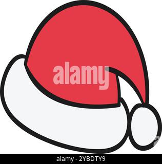 Festliche Weihnachtsmütze Illustration für Weihnachtsspaß Stock Vektor