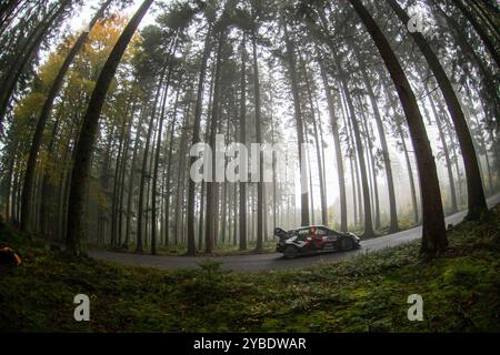 Takamoto KATSUTA(JPN), Aaron JOHNSTON(IRL) auf einem TOYOTA GR Yaris Rally1 HYBRID eines Teams TOYOTA GAZOO RACING WRT während der WRC Central European Rally 17-20. Oktober 2024 während der WRC Central European Rally, Rallyrennen in Deutschland, 18. Oktober 2024 Stockfoto