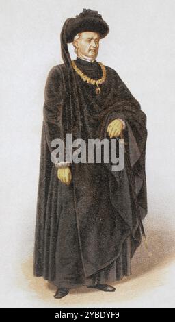 Philipp III., Herzog von Burgund, 1865. Philipp III. Der Gute (1396-1467). Stockfoto