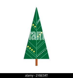 Niedliche Sammlung dekorierter weihnachtsbäume Stock Vektor