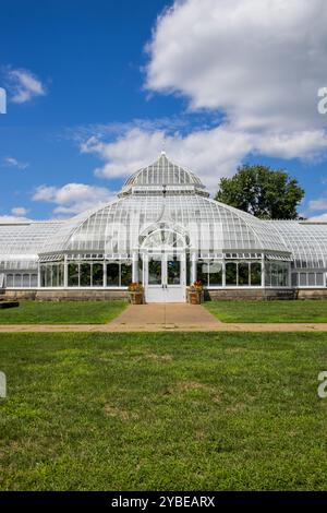 Phipps Conservatory und Botanical Gardens, Außenansicht in Pittsburgh, Pennsylvania. Stockfoto