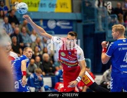 Gummersbach, Deutschland. Oktober 2024. Filip Vistorop (ThSV Eisenach, #4) VfL Gummersbach - ThSV Eisenach, 18.10.2024, Handball Daikin HBL Handball Bundesliga, 7. Spieltag Credit: dpa/Alamy Live News Stockfoto