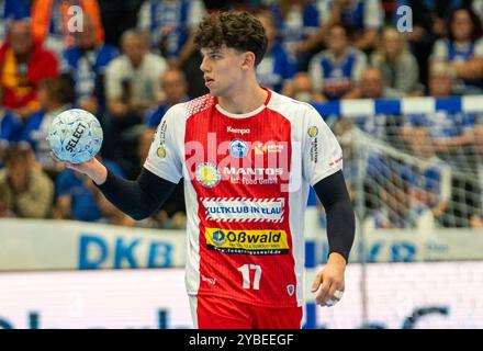 Gummersbach, Deutschland. Oktober 2024. Marko Grgic (ThSV Eisenach, #17) VfL Gummersbach - ThSV Eisenach, 18.10.2024, Handball Daikin HBL Handball Bundesliga, 7. Spieltag Credit: dpa/Alamy Live News Stockfoto