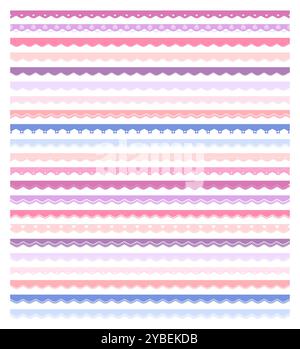 Kollektion Mit Gewelltem Papierrahmen Oder Border Divider Stock Vektor