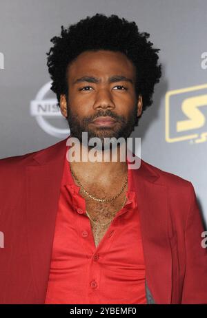 Donald Glover bei der Premiere von Disney Pictures und Lucasfilms Solo: A Star Wars Story, die am 10. Mai 2018 im El Capitan Theatre in Hollywood, USA, stattfand. Stockfoto