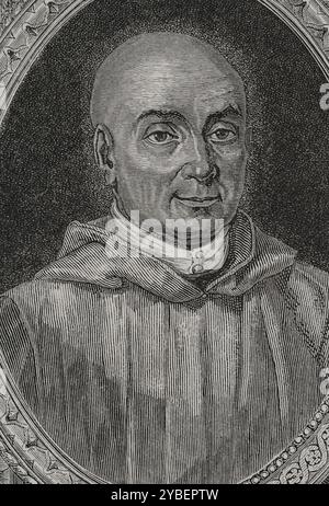 Christophe Antoine Gerle, bekannt als Dom Gerle (1736–1801). Französischer Kartäusermönch, Mitglied der konstituierenden Versammlung während der Französischen Revolution und schließlich vertrieben. Hochformat. Gravur. "Geschichte der Französischen Revolution". Band I, 1876. Stockfoto