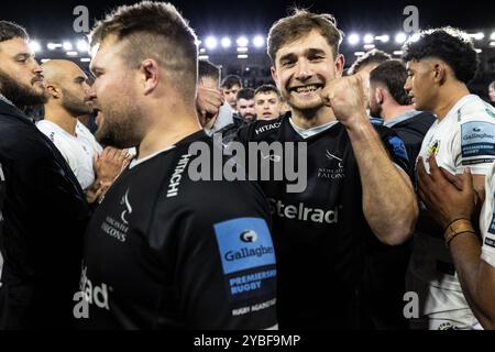 Newcastle, Gbr. September 2024. Ben Stevenson von Newcastle Falcons ist nach dem Gallagher Premiership-Spiel zwischen Newcastle Falcons und Exeter Chiefs im Kingston Park, Newcastle am Freitag, den 18. Oktober 2024, abgebildet. (Foto: Chris Lishman | MI News) Credit: MI News & Sport /Alamy Live News Stockfoto