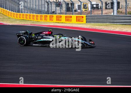 Austin, Texas, USA. Oktober 2024. Lewis Hamilton (GBR) - Mercedes-AMG PETRONAS F1 Team - Mercedes W15 - Mercedes E Leistung während des Formel 1 Pirelli Grand Prix 2024 der USA, der auf der Circuit of Americas in Austin, TX (USA), 18.-20. September 2024 stattfinden soll (Credit Image: © Alessio de Marco/ZUMA Press Wire) NUR REDAKTIONELLE VERWENDUNG! Nicht für kommerzielle ZWECKE! Stockfoto