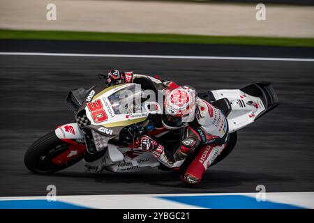 Phillip Island, Victoria, Australien. Oktober 2024. Der MotoGP LCR Honda Fahrer TAKAAKI NAKAGAMI (30) navigiert während des Qualifying 1 am Samstag beim Qatar Airways Australian Motorcycle Grand Prix 2024 in Sibirien in Runde 6. (Kreditbild: © James Forrester/ZUMA Press Wire) NUR REDAKTIONELLE VERWENDUNG! Nicht für kommerzielle ZWECKE! Stockfoto