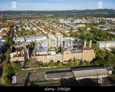 Feuerruine der ehemaligen Malzfabrik Niedersedlitz Stockfoto