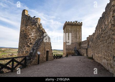 Die Ruinen der mittelalterlichen Burg von Penaranda de Duero, Burgos, Kastilien Leon, Spanien, Europa Stockfoto