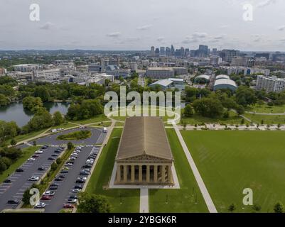 Luftaufnahme des Parthenon im Centennial Park, Nashville Tennessee Stockfoto