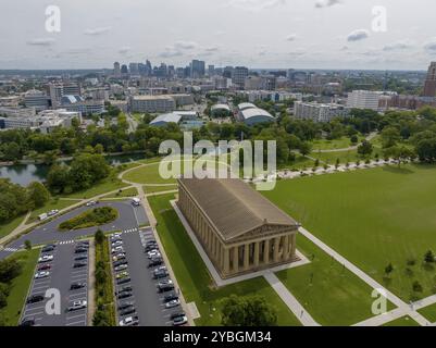 Luftaufnahme des Parthenon im Centennial Park, Nashville Tennessee Stockfoto