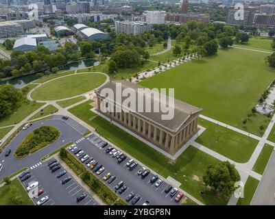 Luftaufnahme des Parthenon im Centennial Park, Nashville Tennessee Stockfoto