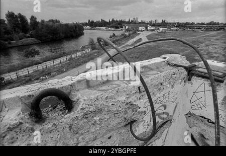 Deutschland, Berlin, 19.10.1991, Spreebogen vom Grenzturm aus gesehen, Europa Stockfoto