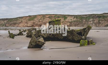 Das Schiffswrack von ST Pasages zwischen Ballasalla und Sartfield, Michael, Isle of man, Europa Stockfoto