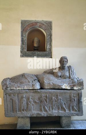 Ausstellung, Museo archeologico nazionale di Tarquinia, Provinz Viterbo, Region Latium, Italien, Europa Stockfoto