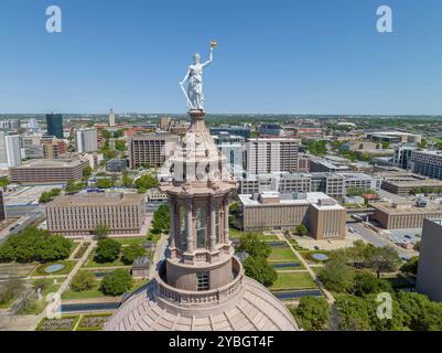 Aus der Vogelperspektive des Texas State Capitol Building in Austin, Texas Stockfoto