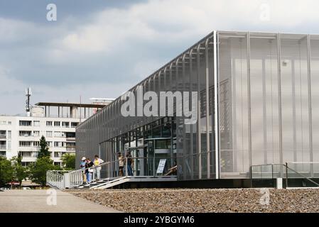 Berlin, 29. Juli 2019: Topographie des Terrors, Topographie des Terrors. Es ist ein Geschichtsmuseum und Dokumentationszentrum, das sich auf dem Gelände befindet Stockfoto