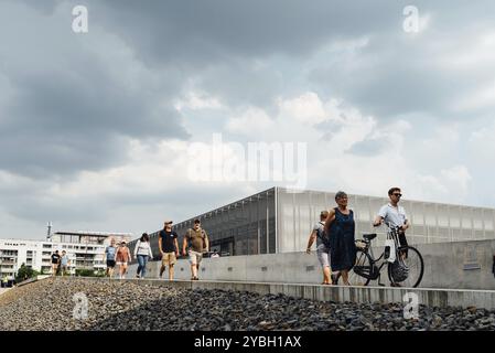 Berlin, 29. Juli 2019: Topographie des Terrors, Topographie des Terrors. Es ist ein Geschichtsmuseum und Dokumentationszentrum, das sich auf dem Gelände befindet Stockfoto