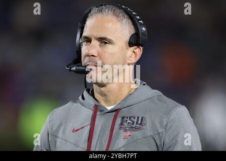 18. Oktober 2024: Mike Norvell, Cheftrainer der Florida State Seminoles, am Rande des NCAA-Fußballspiels zwischen den Florida State Seminoles A Stockfoto