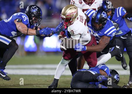 18. Oktober 2024: Florida State Seminoles Running Back kam Davis (3) fummelt während des NCAA-Fußballspiels zwischen den Florida State Seminoles und dem Stockfoto