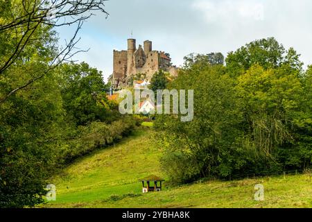 Reisen Sie entlang der Landesgrenze zwischen Hessen und Thüringen im wunderschönen Eichsfeld zum Schloss Hanstein bei Bornhagen - Thüringen - Deutsch Stockfoto