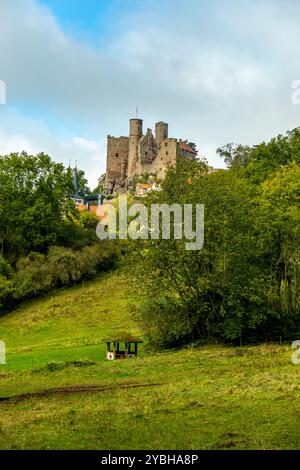 Reisen Sie entlang der Landesgrenze zwischen Hessen und Thüringen im wunderschönen Eichsfeld zum Schloss Hanstein bei Bornhagen - Thüringen - Deutsch Stockfoto