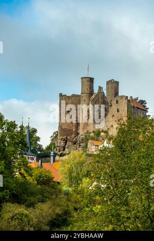 Reisen Sie entlang der Landesgrenze zwischen Hessen und Thüringen im wunderschönen Eichsfeld zum Schloss Hanstein bei Bornhagen - Thüringen - Deutsch Stockfoto