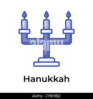 Holen Sie sich dieses fantastische Symbol der Kerzen im modernen Stil, Hanukkah Day Vector Design Stock Vektor