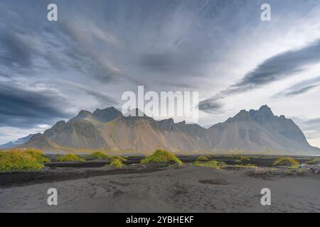 Blick auf den Berg Vestrahorn in Island Stockfoto
