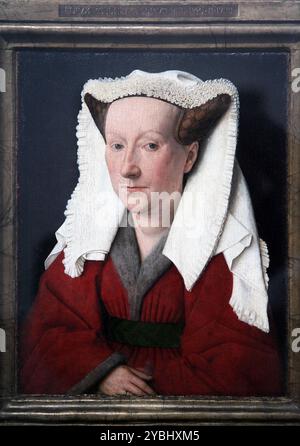 Porträt von Margareta van Eyck (1439) von Jan van Eyck (1390–1441). Flämische Malerin in Brügge. Stockfoto