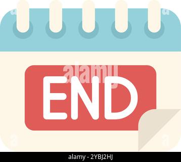Einfache Vektorabbildung einer Kalenderseite mit dem Monatsende Stock Vektor