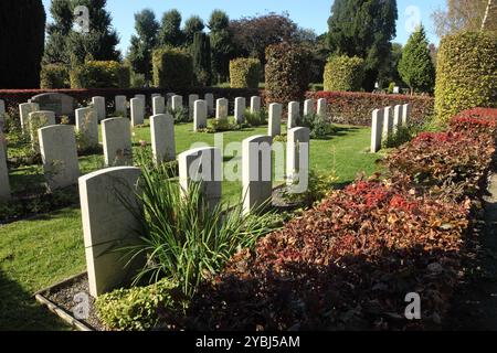 2. Weltkrieg Commonwealth-Gräber, in denen die Toten des gescheiterten Alliierten Operation Neuling (1942) auf dem Eiganes-Friedhof in Stavanger, Norwegen, untergebracht sind. Stockfoto