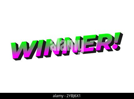 Gewinner. Texteffekt-Design mit moderner Farbe im 3D-Stil Stock Vektor