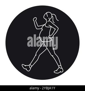 Vogel-Hund-Pose für schwangere Frauen Line Icon. Übungen für Schwangere. Vektorisoliertes Element. Bearbeitbare Kontur. Stock Vektor