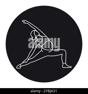 Vogel-Hund-Pose für schwangere Frauen Line Icon. Übungen für Schwangere. Vektorisoliertes Element. Bearbeitbare Kontur. Stock Vektor