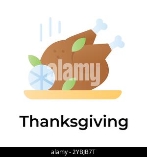 Huhn truthahn Vektor Design, Thanksgiving Feiertagsfeier Symbol Stock Vektor