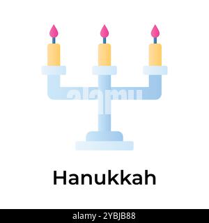 Holen Sie sich dieses fantastische Symbol der Kerzen im modernen Stil, Hanukkah Day Vector Design Stock Vektor