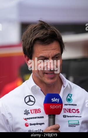 Austin, USA. Oktober 2024. Toto Wolff (AUT) - Leiter des Mercedes F1-Teams während der Sprint-Qualifikation des Formel-1-Grand Prix 2024 von Pirelli United States, der auf dem Circuit of Americas in Austin, TX (USA), 18.-20. September 2024 stattfinden soll Credit: Alessio de Marco/Alamy Live News Stockfoto