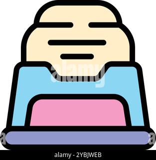 Fach wird mit Blättern gefüllt, um wichtige Dokumente zu drucken oder alte Fotos zu scannen Stock Vektor