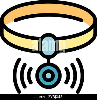 Das Smart Hundehalsband ist mit einem gps-Tracker ausgestattet, der eine genaue und zuverlässige Verfolgung von Haustieren gewährleistet Stock Vektor