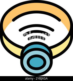 Intelligentes Hundehalsband mit gps-Ortungssystem, das Tierbesitzern Sicherheit und Sorgenfreiheit bietet Stock Vektor