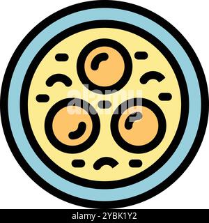 Diese Vektor-Illustration zeigt einen Blick von oben auf eine Schüssel gefüllt mit köstlichen Falafel-Kugeln, die die reichen Aromen israels zeigt Stock Vektor