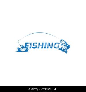 Angelausflug Camps Clubs Outdoor-Touren Label isoliert Vektor gesetzt Abbildung Stock Vektor