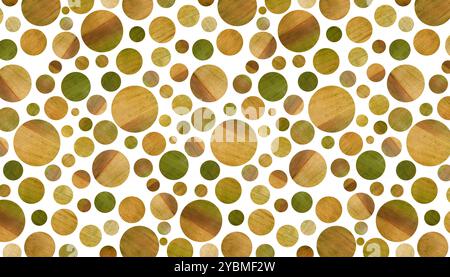 Abstrakter kreativer Hintergrund. Helle strukturierte Kreise werden aus getrockneten Maiglöckchen der Talblätter geschnitten. Pressfloristik, Oshibana. Stockfoto