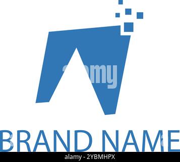 Achitan Pixel Letter Ein Logo-Design Stock Vektor